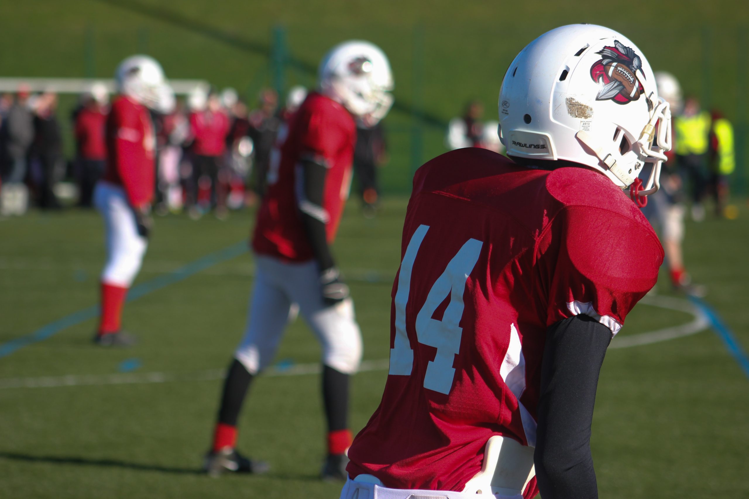 College football team on the field