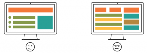 An example of two layouts - one of which is more streamlined and easier to follow on the eyes