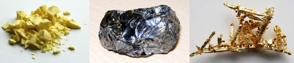 image of sulfur, silicon, and gold