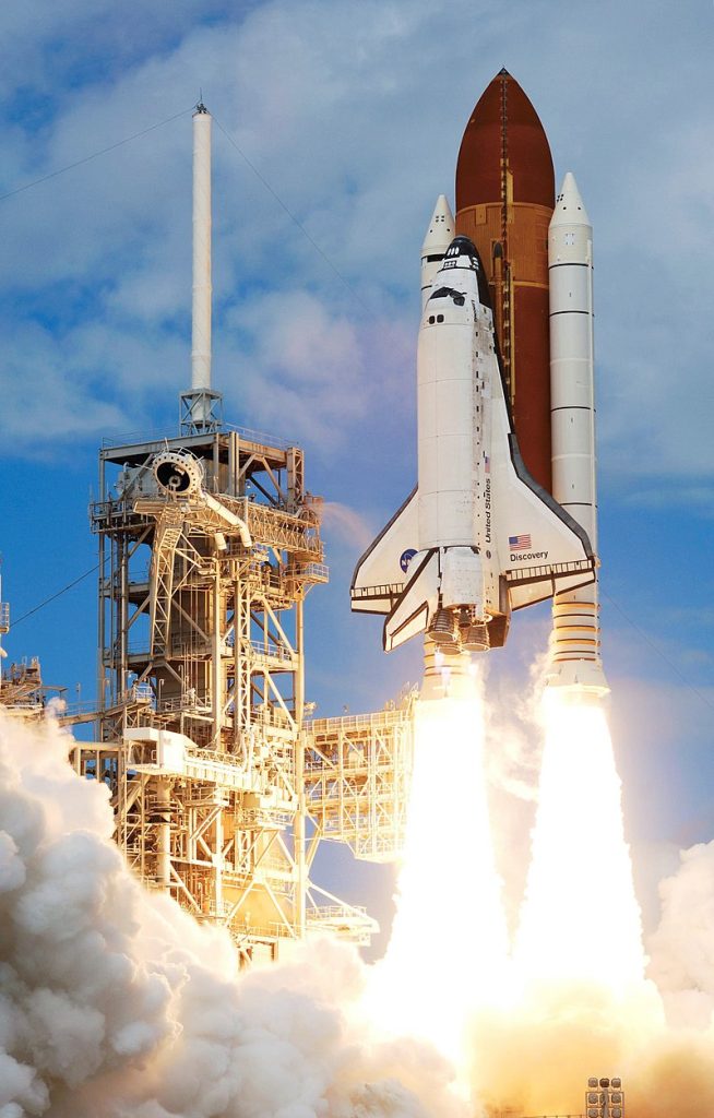 Picture of a NASA space shuttle launching