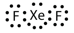 Lewis electron dot diagram for XeF_2