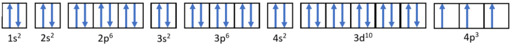 Orbital filling diagram for arsenic