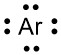 Electron dot diagram for argon, with 8 valence electrons