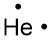Electron dot diagram for helium, with two valence electrons