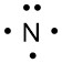 Electron dot diagram for nitrogen, with 5 valence electrons