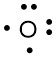 Electron dot diagram for oxygen, with 6 valence electrons