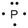 Electron dot diagram for phosphorus, with 5 valence electrons