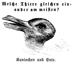 The earliest known version of the duck-rabbit illusion.