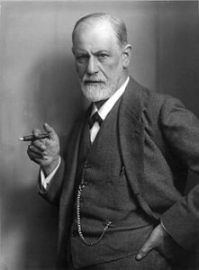 A photograph of Sigmund Freud.