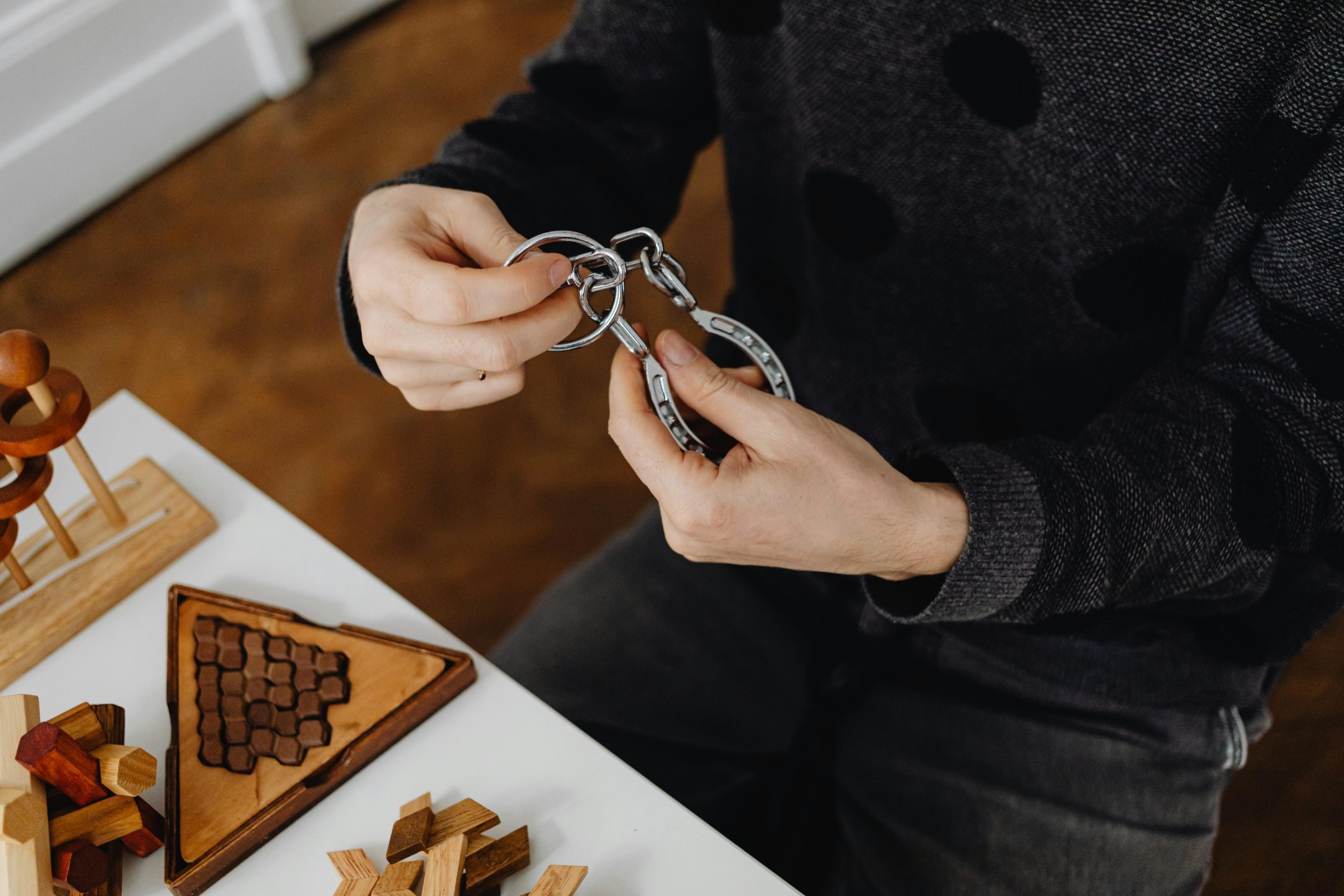 Close up of a Person Holding a Jigsaw