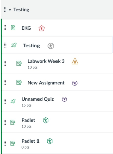 Canvas module displaying various tasks with accessibility icons.