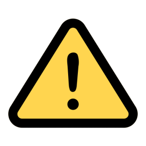 Warning icon created by Andrean Prabowo - Flaticon Yellow warning triangle with a black exclamation mark.