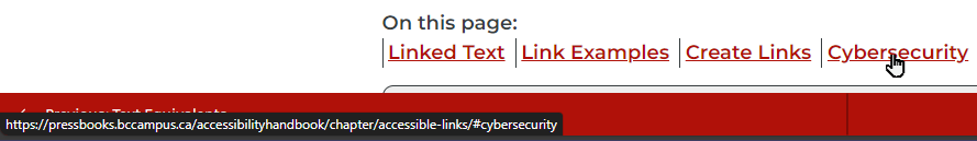 Screenshot of mouse hovering over a link on a webpage and the URL displaying in the bottom left corner of the window.