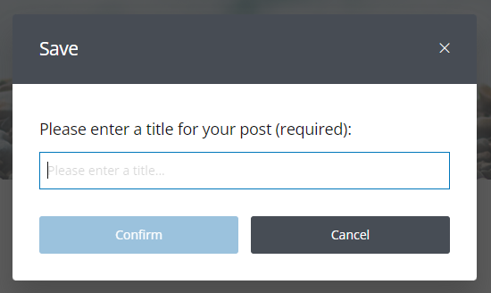 Screenshot of title edit field when saving in PebblePad