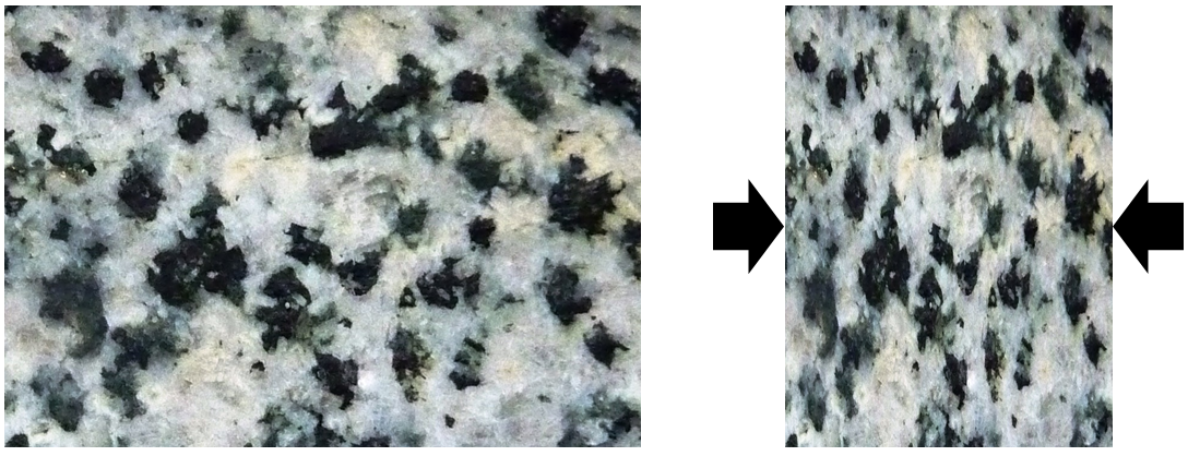 Figure 7.5 The textural effects of squeezing during metamorphism. [SE]