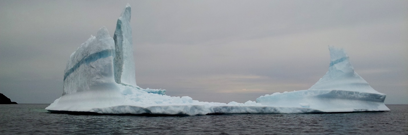 Figure 18.16 An iceberg floating past Exploits Island, on the Newfoundland Current [https://commons.wikimedia.org/wiki/File:Newfoundland_Iceberg_just_off_Exploits_Island.jpg]